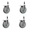 Service Caster 6'' Gray Poly Swivel 7/8'' Expanding Stem Caster Set Total Lock Brake, 4PK SCC-EXTTL20S614-PPUB-78-4 - alternate 1